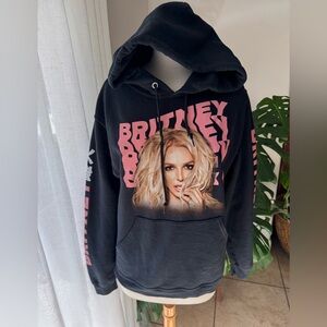 Britney Spears Graphic Hoodie‎ Black Pink Photo Print NuBlend Size S